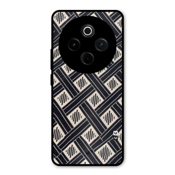 Black Beige Criscros Metal Back Case for iQOO Z10
