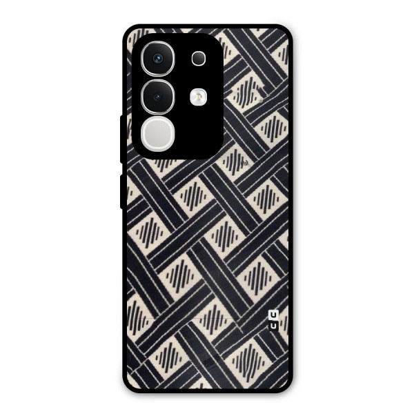 Black Beige Criscros Metal Back Case for iQOO Z10x