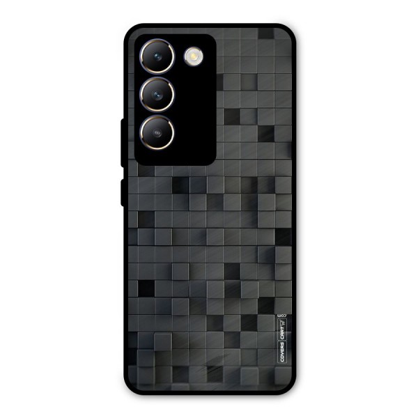 Black Bricks Metal Back Case for Vivo Y200e
