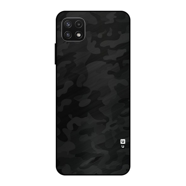 Black Camouflage Metal Back Case for Galaxy A22 5G