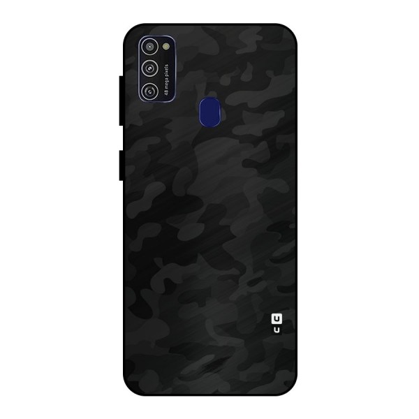 Black Camouflage Metal Back Case for Galaxy M21