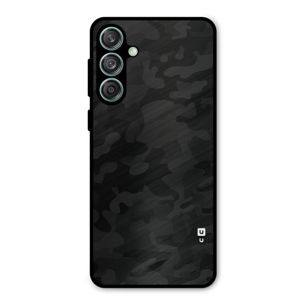 Black Camouflage Metal Back Case for Galaxy M55 5G