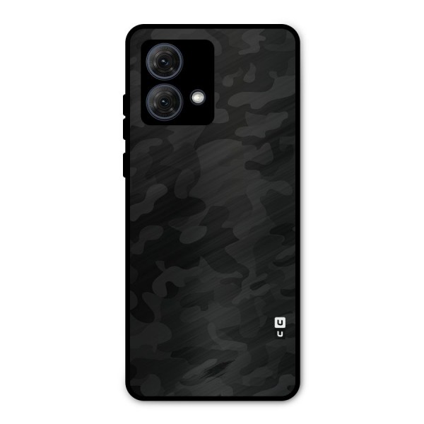 Black Camouflage Metal Back Case for Moto G84
