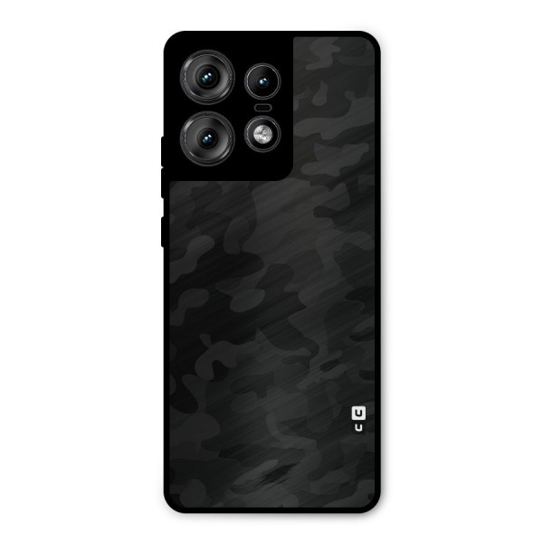 Black Camouflage Metal Back Case for Motorola Edge 50 Pro