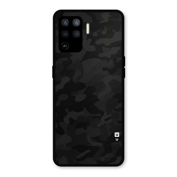 Black Camouflage Metal Back Case for Oppo F19 Pro