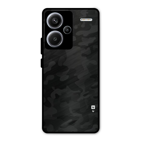 Black Camouflage Metal Back Case for Redmi Note 13 Pro Plus