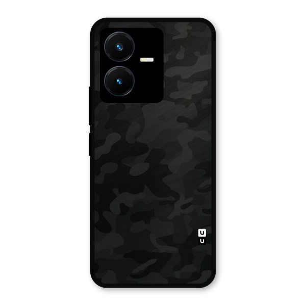 Black Camouflage Metal Back Case for Vivo Y22