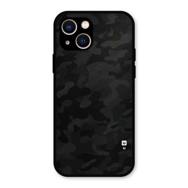 Black Camouflage Metal Back Case for iPhone 13