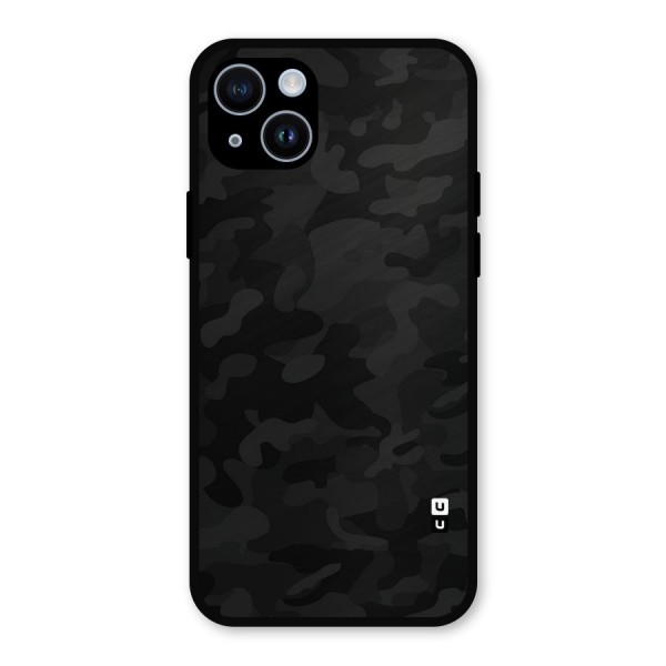 Black Camouflage Metal Back Case for iPhone 14