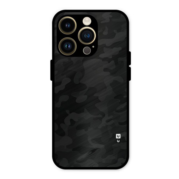 Black Camouflage Metal Back Case for iPhone 14 Pro