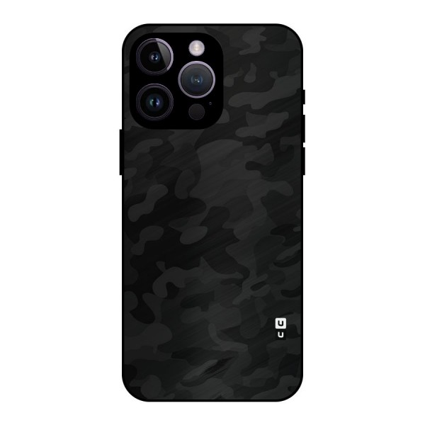Black Camouflage Metal Back Case for iPhone 14 Pro Max