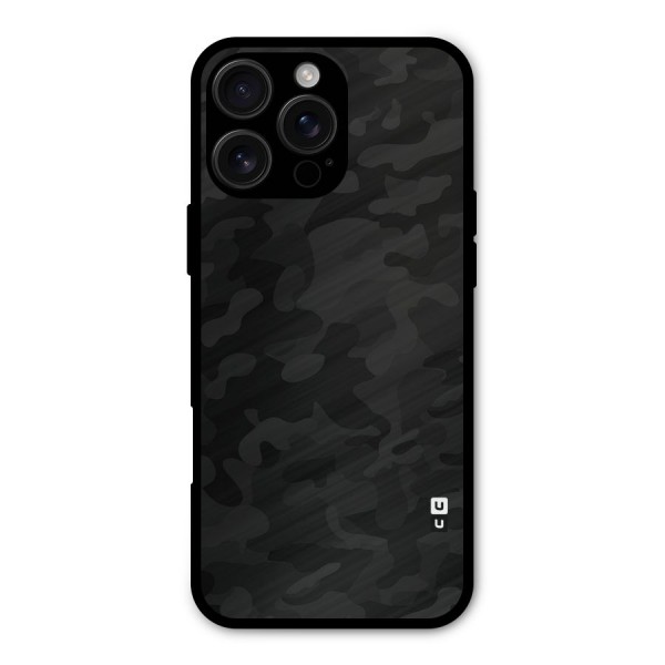 Black Camouflage Metal Back Case for iPhone 16 Pro Max