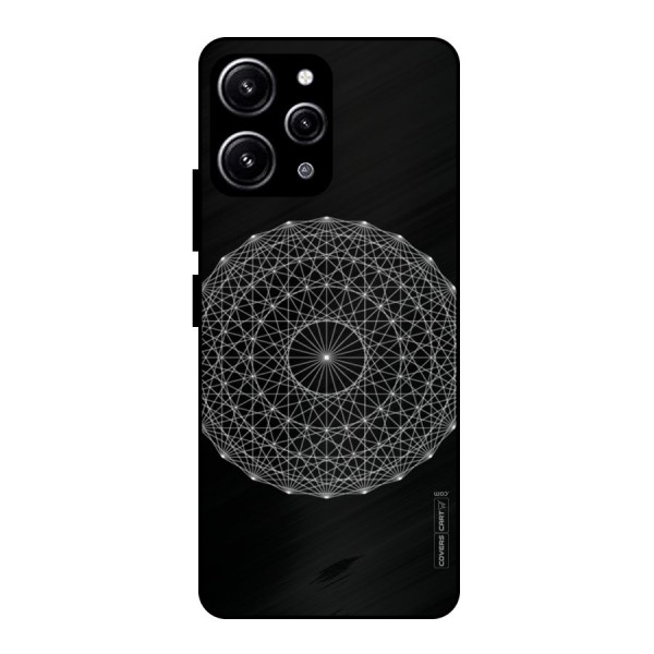 Black Clipart Glass Back Case for Redmi 12 4G