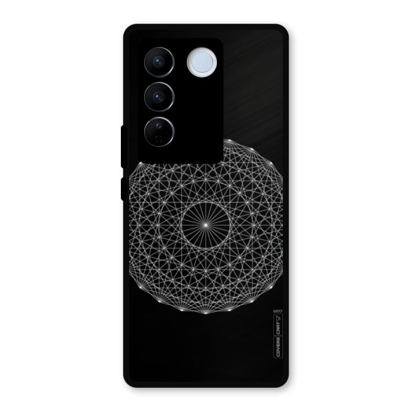 Black Clipart Metal Back Case for Vivo V27 Pro