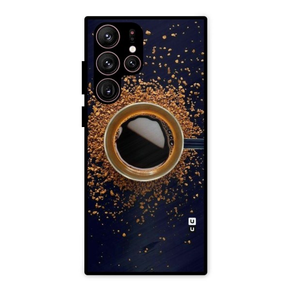 Black Coffee Metal Back Case for Galaxy S22 Ultra 5G