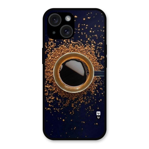 Black Coffee Metal Back Case for iPhone 15