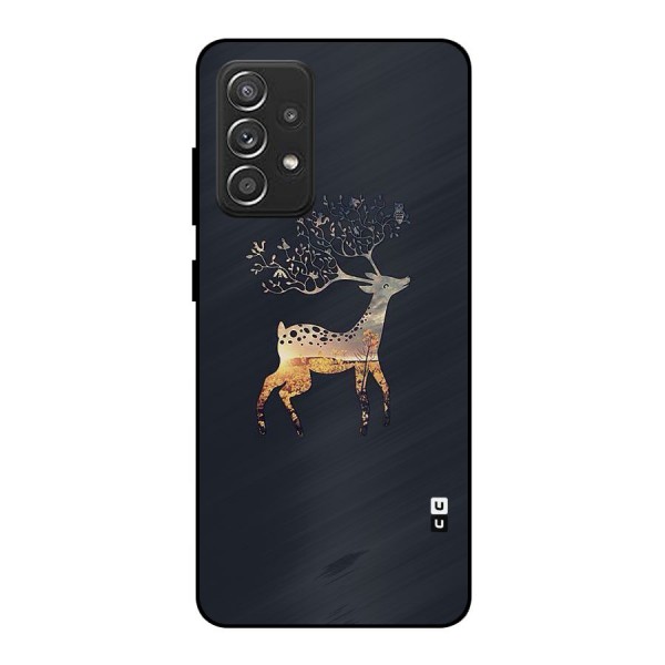 Black Deer Metal Back Case for Galaxy A52