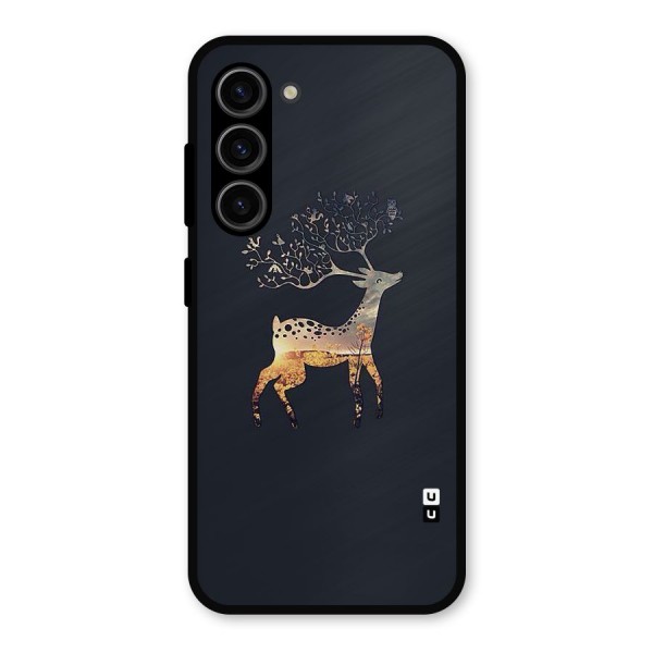 Black Deer Metal Back Case for Galaxy S23