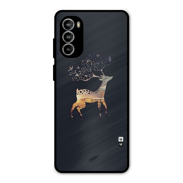 Black Deer Metal Back Case for Moto G82