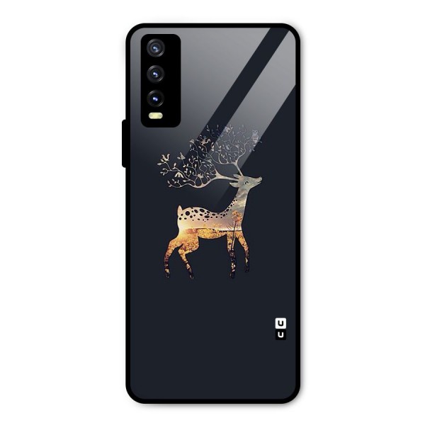 Black Deer Metal Back Case for Vivo Y20g