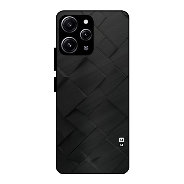 Black Elegant Design Glass Back Case for Redmi 12 4G