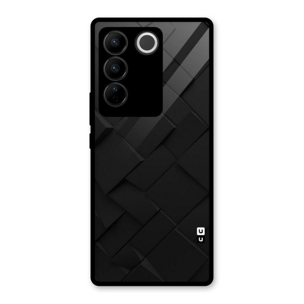 Black Elegant Design Glass Back Case for Vivo V27 Pro