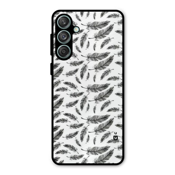 Black Feather Metal Back Case for Galaxy M55 5G