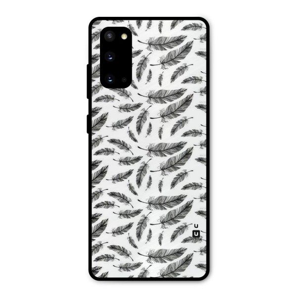 Black Feather Metal Back Case for Galaxy S20