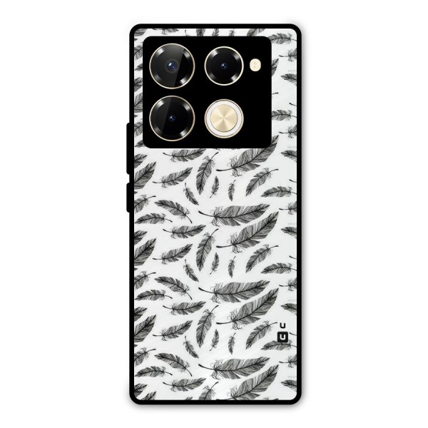 Black Feather Metal Back Case for Infinix Note 40 Pro Plus