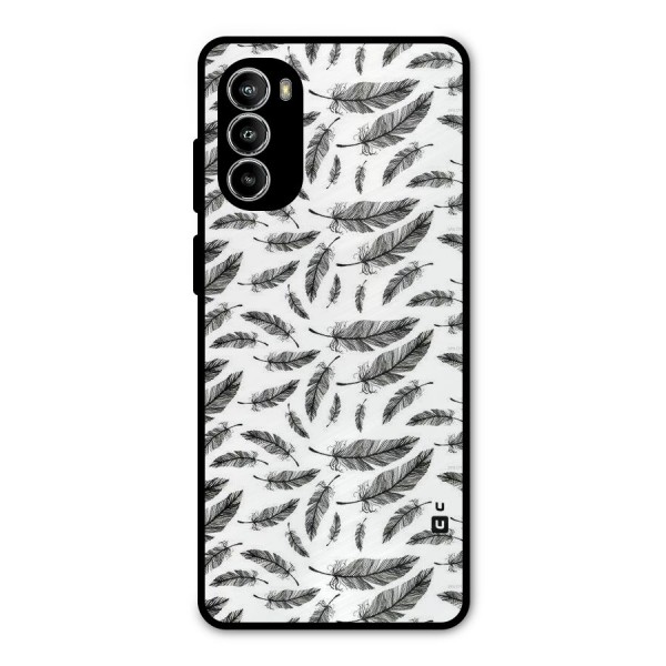 Black Feather Metal Back Case for Moto G52