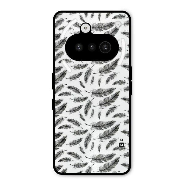 Black Feather Metal Back Case for Nothing Phone 3a