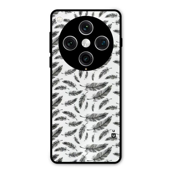 Black Feather Metal Back Case for Oppo Find X8 Pro