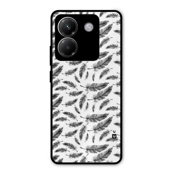 Black Feather Metal Back Case for Poco M7 Pro 5G