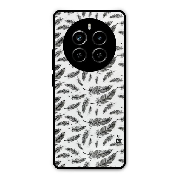 Black Feather Metal Back Case for Realme P1 Pro