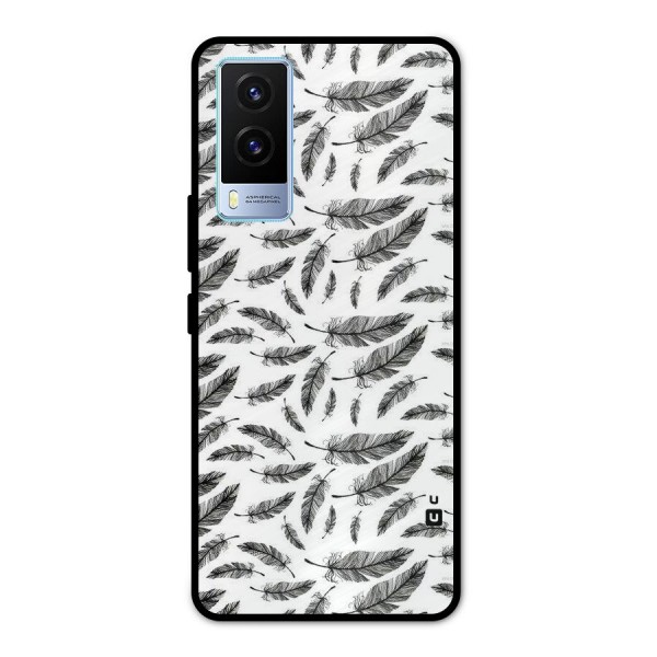 Black Feather Metal Back Case for Vivo V21e 5G