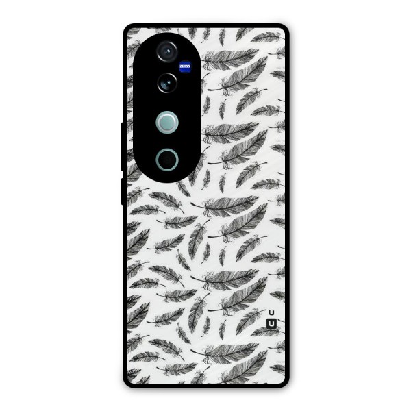 Black Feather Metal Back Case for Vivo V40 Pro