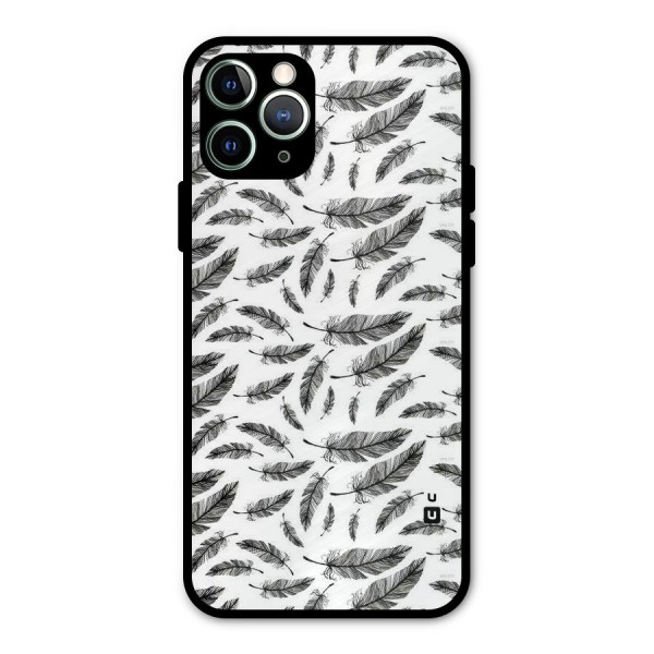 Black Feather Metal Back Case for iPhone 11 Pro Max