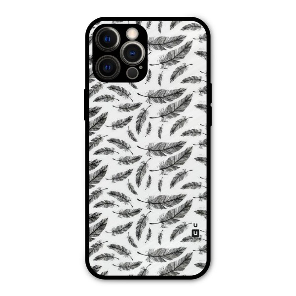 Black Feather Metal Back Case for iPhone 12 Pro Max