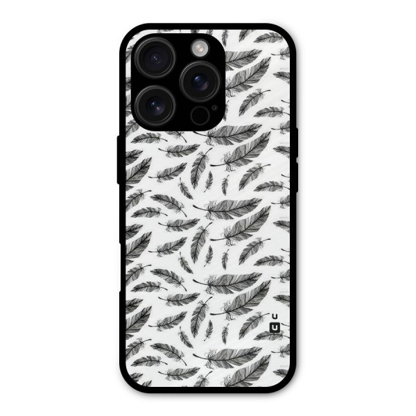Black Feather Metal Back Case for iPhone 16 Pro