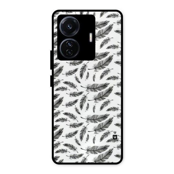 Black Feather Metal Back Case for iQOO Z6