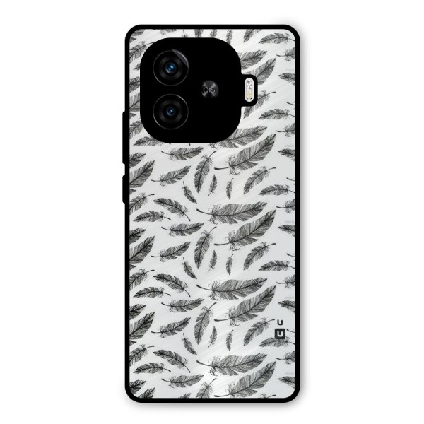 Black Feather Metal Back Case for iQOO Z9 Turbo