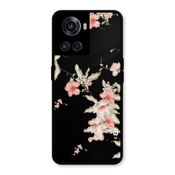 Black Floral Metal Back Case for OnePlus 10R