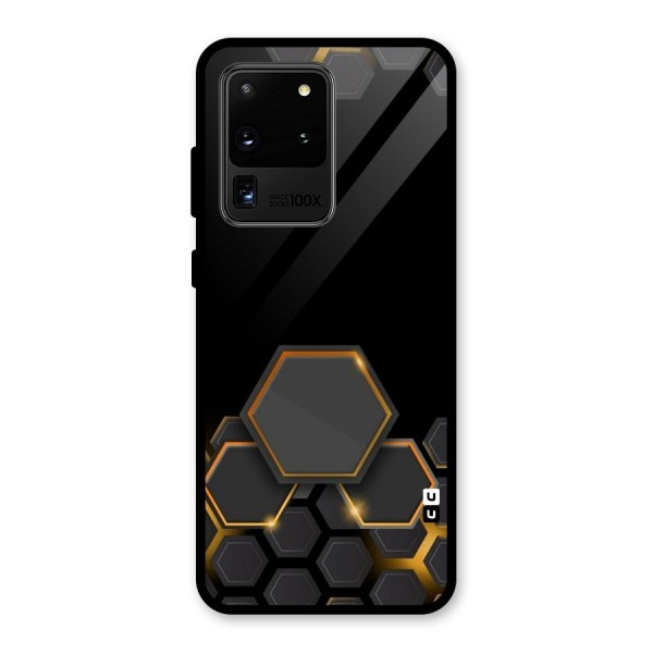Black Gold Hexa Glass Back Case for Galaxy S20 Ultra