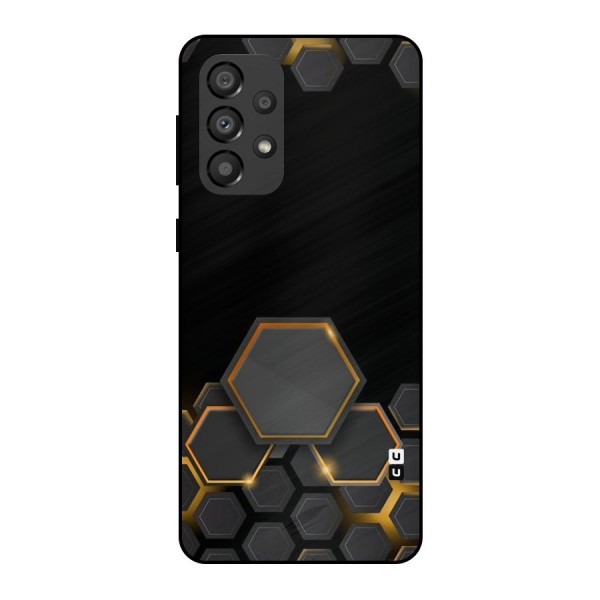 Black Gold Hexa Metal Back Case for Galaxy A33 5G