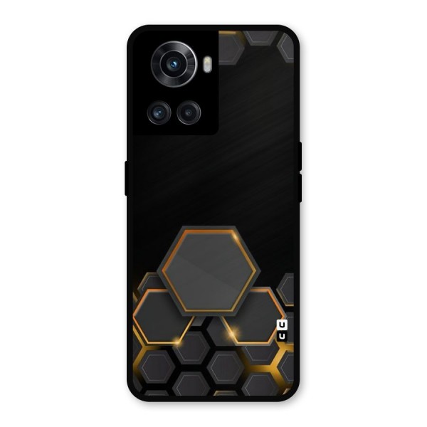 Black Gold Hexa Metal Back Case for OnePlus 10R