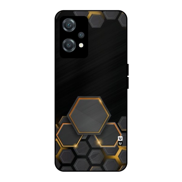Black Gold Hexa Metal Back Case for OnePlus Nord CE 2 Lite 5G