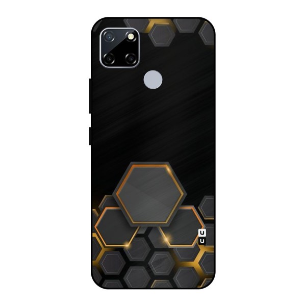 Black Gold Hexa Metal Back Case for Realme Narzo 30A