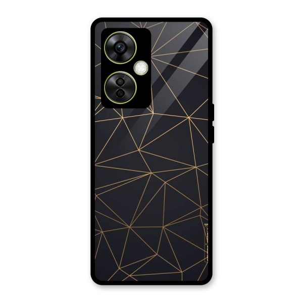 Black Golden Lines Glass Back Case for OnePlus Nord CE 3 Lite