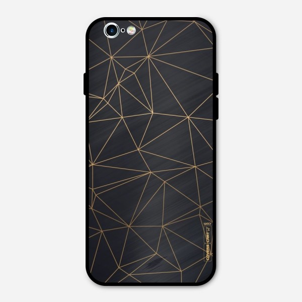 Black Golden Lines Metal Back Case for iPhone 6 6s