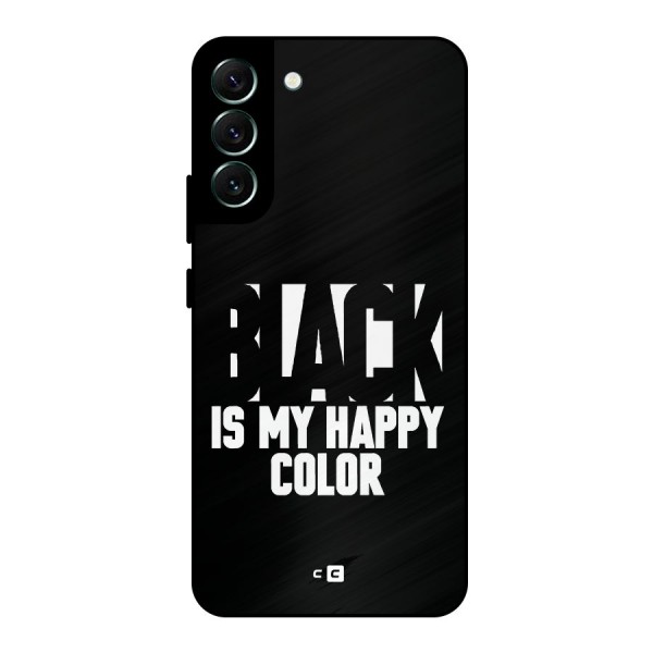 Black My Happy Color Metal Back Case for Galaxy S22 Plus 5G
